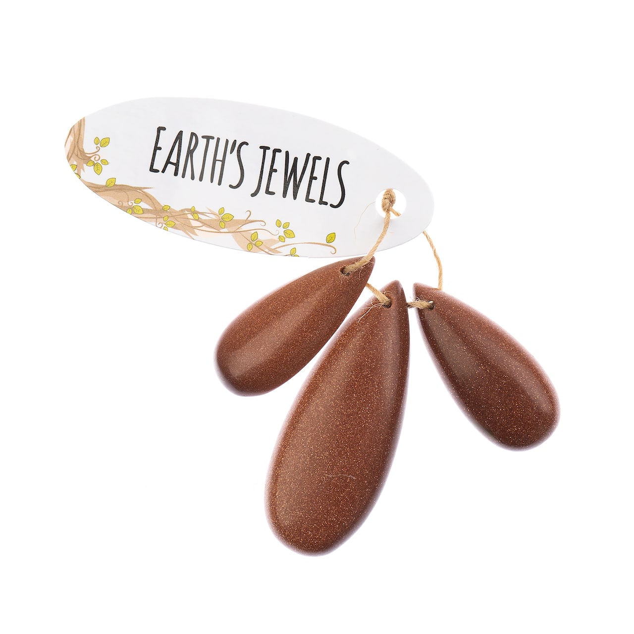 John Bead Earth’s Jewels Natural Stone Teardrop Pendant Slices